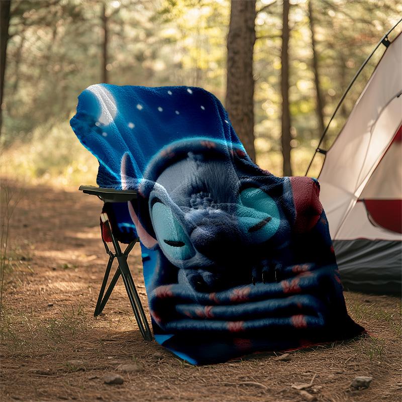 1pc S-Stitch9 Theme Blanket - Digital Print, Polyester, Cozy for All Seasons, Perfect for Outdoor, and Travel