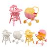 Mini Doll Stroller And High Chair Set for Dolls Realistic Baby Toy Stroller Lightweight Portable ABS Plastic Doll Accessories for Kids Imaginative