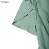 ZANZEA Women Elegant V-Neck Casual Short Sleeve Midi Dress