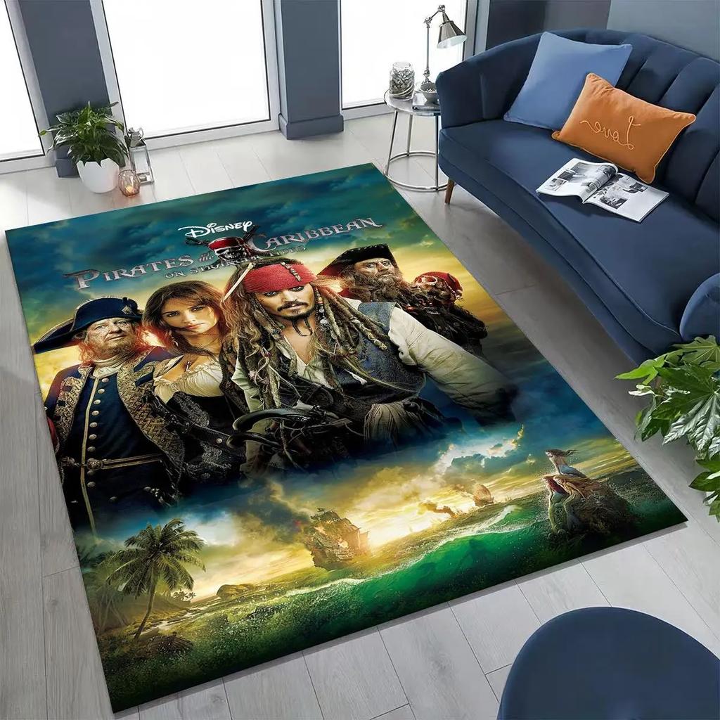 Captain Jack Pirates of The Caribbea Johnny Depp Carpet Rug for Bedroom Living Room Sofa Home Doormat Decor,Non-slip Floor Mat