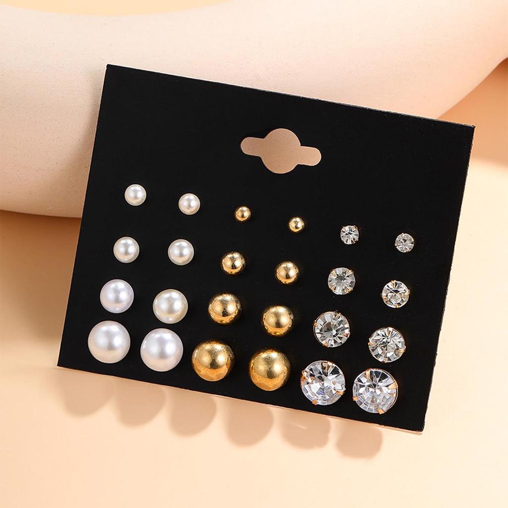 Kreatywny Zestaw Kolczyków: Kolczyki z kwiatami, sercami, motylami, białymi kamieniami i perłami