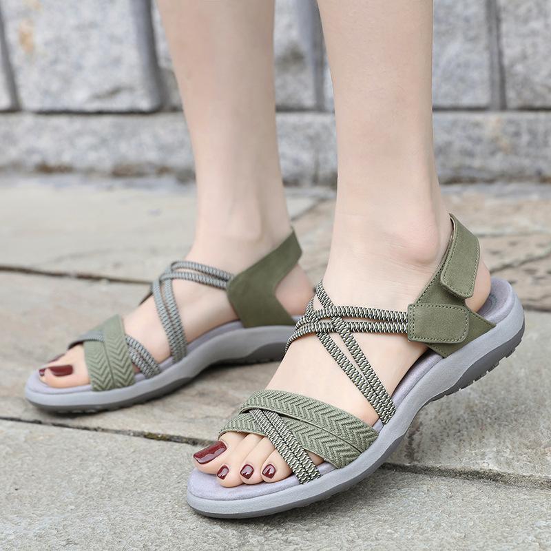 Fashion New 2025 Sports Sandals Rubber Velcro Large Size Women's Shoes Casual Comfortable Breathable Simple Summer Middle-Aged People