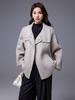 Yak Wool Elegant Double-Sided Coat with Stand Collar and Belted Lapel