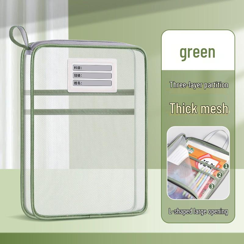 Best-Selling Transparent Student Mesh Handbag with L-Shaped Zipper