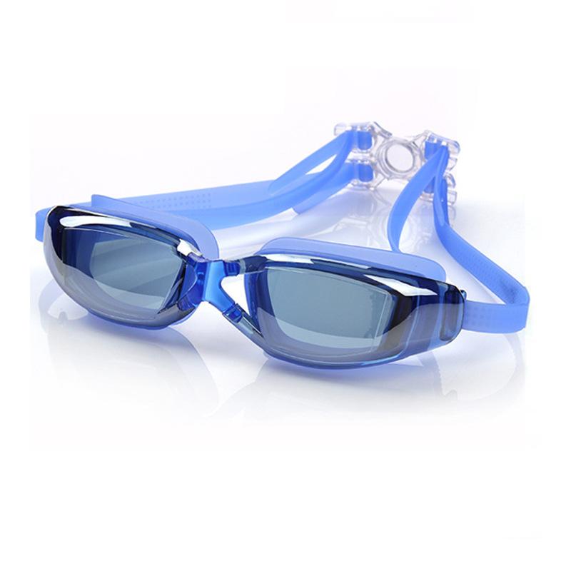 New swimming goggles and swimming equipment  Electroplated prescription swimming goggles for adults, waterproof and anti-fog silicone swim glasses