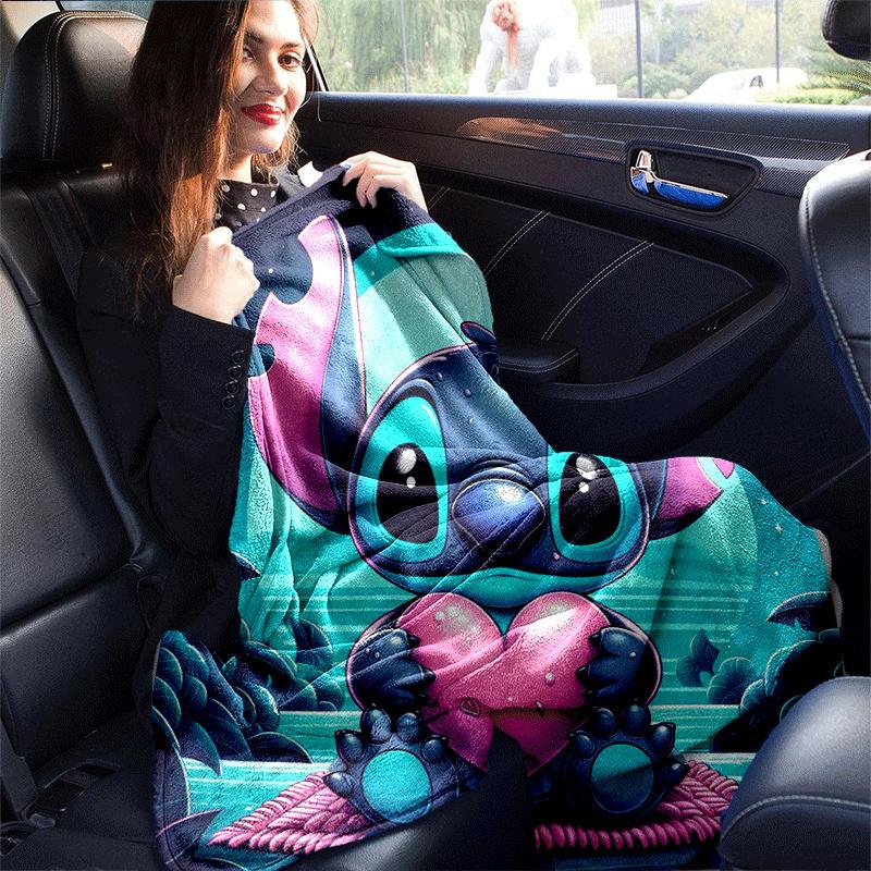 1pc Stitch Printing Blanket - Soft, All-Season Throw for Living Room, Bedroom,Personalized Gift with Adorable Cartoon Design