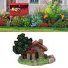 Landscape House Figurine Resin Village Hut Ornament Bonsai Decoration for Home Gardening
