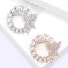 Stylish Pearl Bow Brooches for Women Unisex Rhinestone Round Pins Friend Event Party New Gifts Jewelry Decoration Accessories