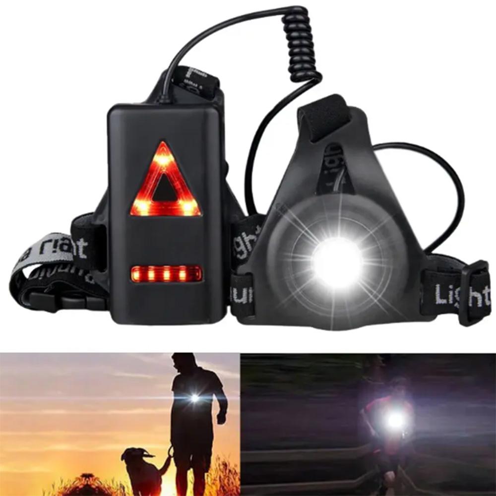 Outdoor Night Running USB Charging Lights LED Chest Lamp Back Warning Light for Camping Hiking Running Jogging Adventure Light