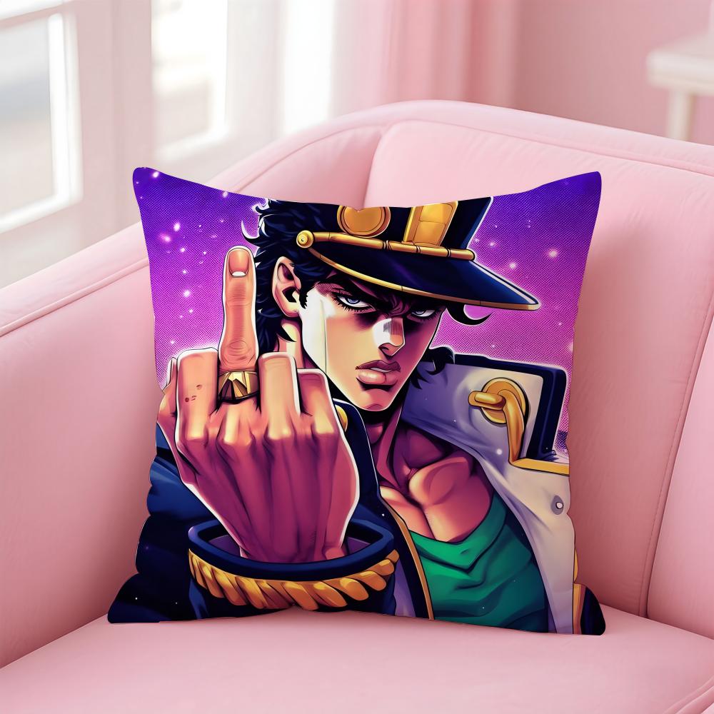 JJoJos Bizarre Adventure Cushion Cover Pillow Case Soft Friendly Fabric  Concealed Zipper