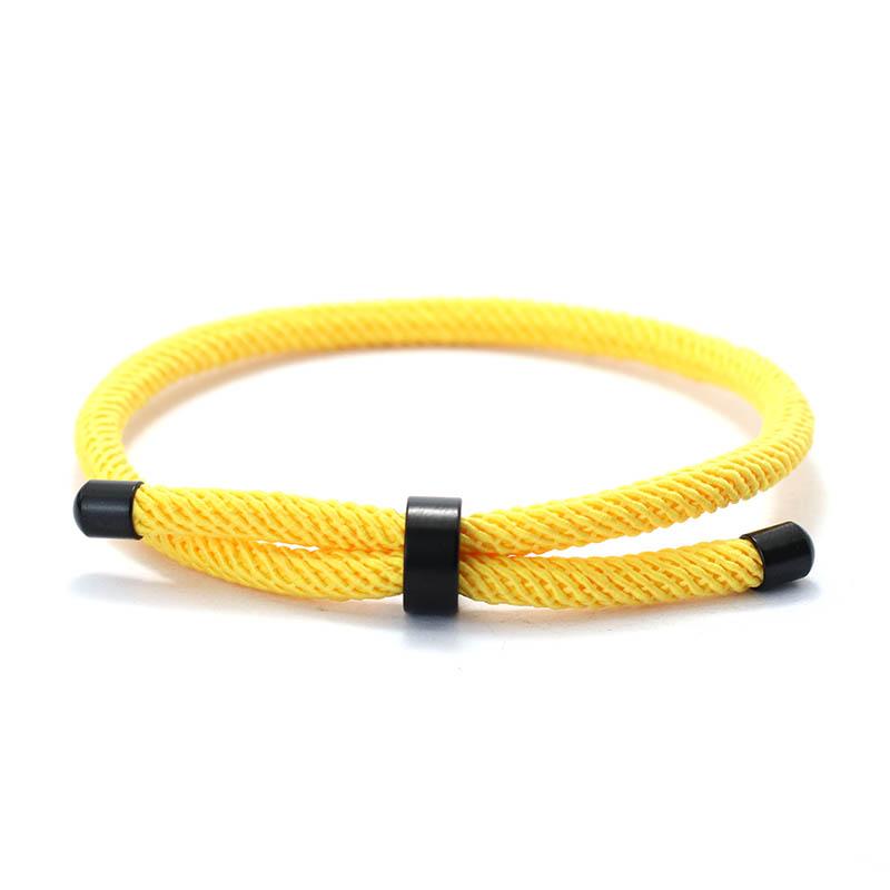 New Minimalist Stainless Steel Bracelet Adjustable Unisex 4mm Nylon Cord Chain Braclet Couple Gift For Lover Leisure Accessories