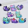 Gradient Cartoon Kitten Brooch: Cute Alloy Badge for Backpack & Clothing Decoration.