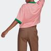 adidas Originals Color Block Iconic Logo Embroidered Crew Neck Short Sleeve T-Shirt Women Tops Pink IB2061