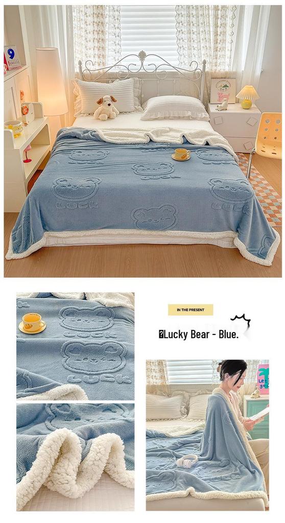 Thickened Double-Layer Taffy Lambswool Nap & Sofa Blanket