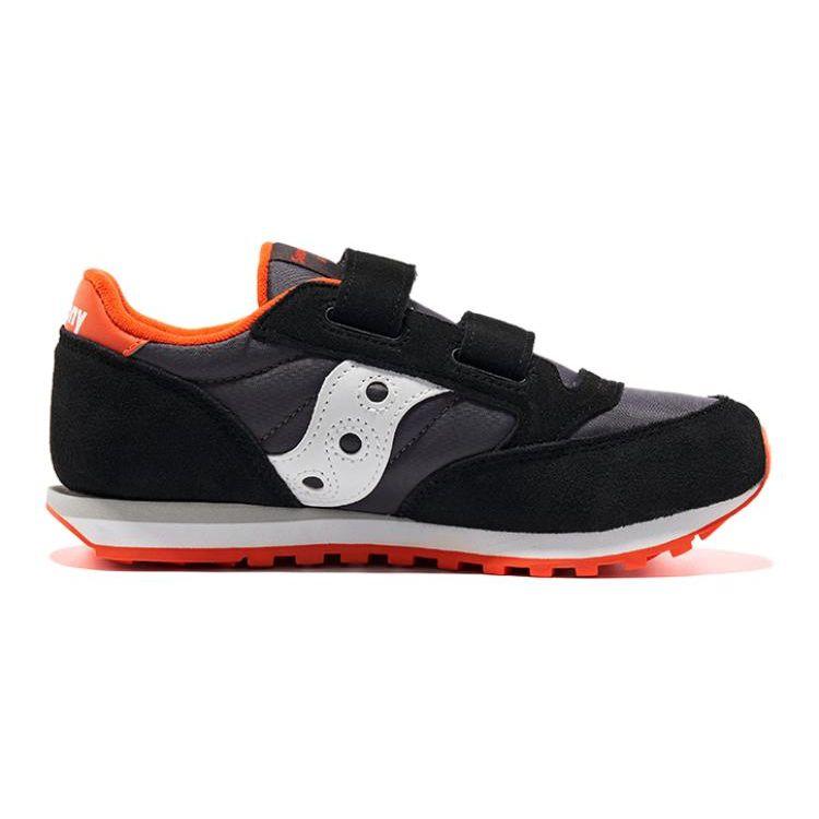 Saucony Jazz Double HL Fabric Comfortable Durable Low Top Kids Running Shoes Kids running shoes Black Gray Orange SK265142