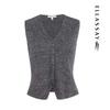 ELLASSAY Women's Slim-Fit V-Neck Wool-Linen Knit Vest