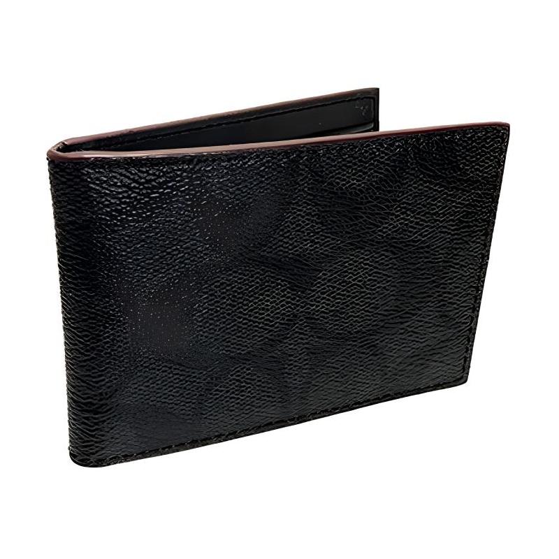 Coach Classic Presbyopia Three-in-one Cow Leather Card Holder Keychain Wallet Men's Black Black