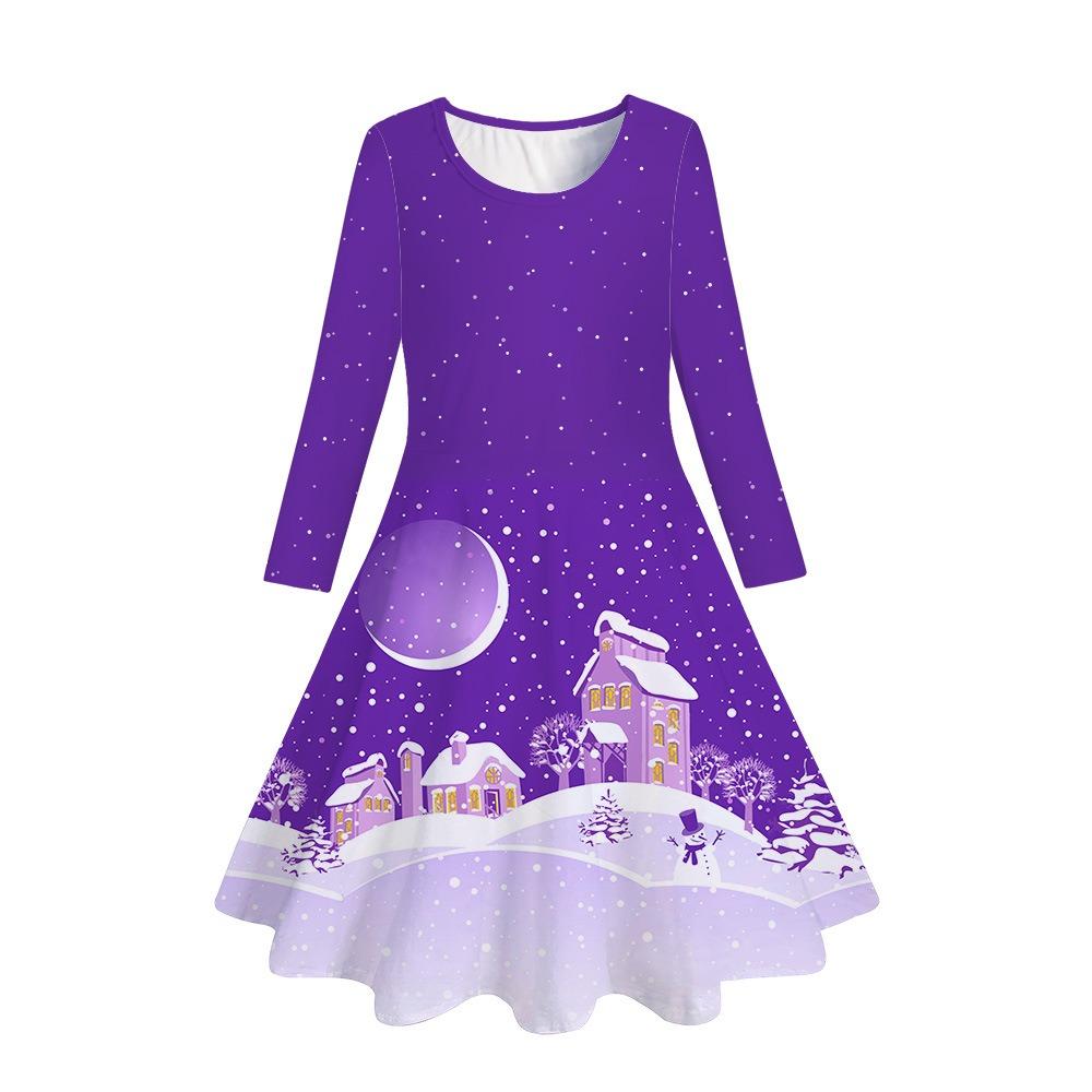 Girls' 3D Halloween Dress Long Sleeve Summer Spring Vacation Daily Holiday Princess Beautiful Sweet Kids 4-12 Years Casual Dress A Line Dress