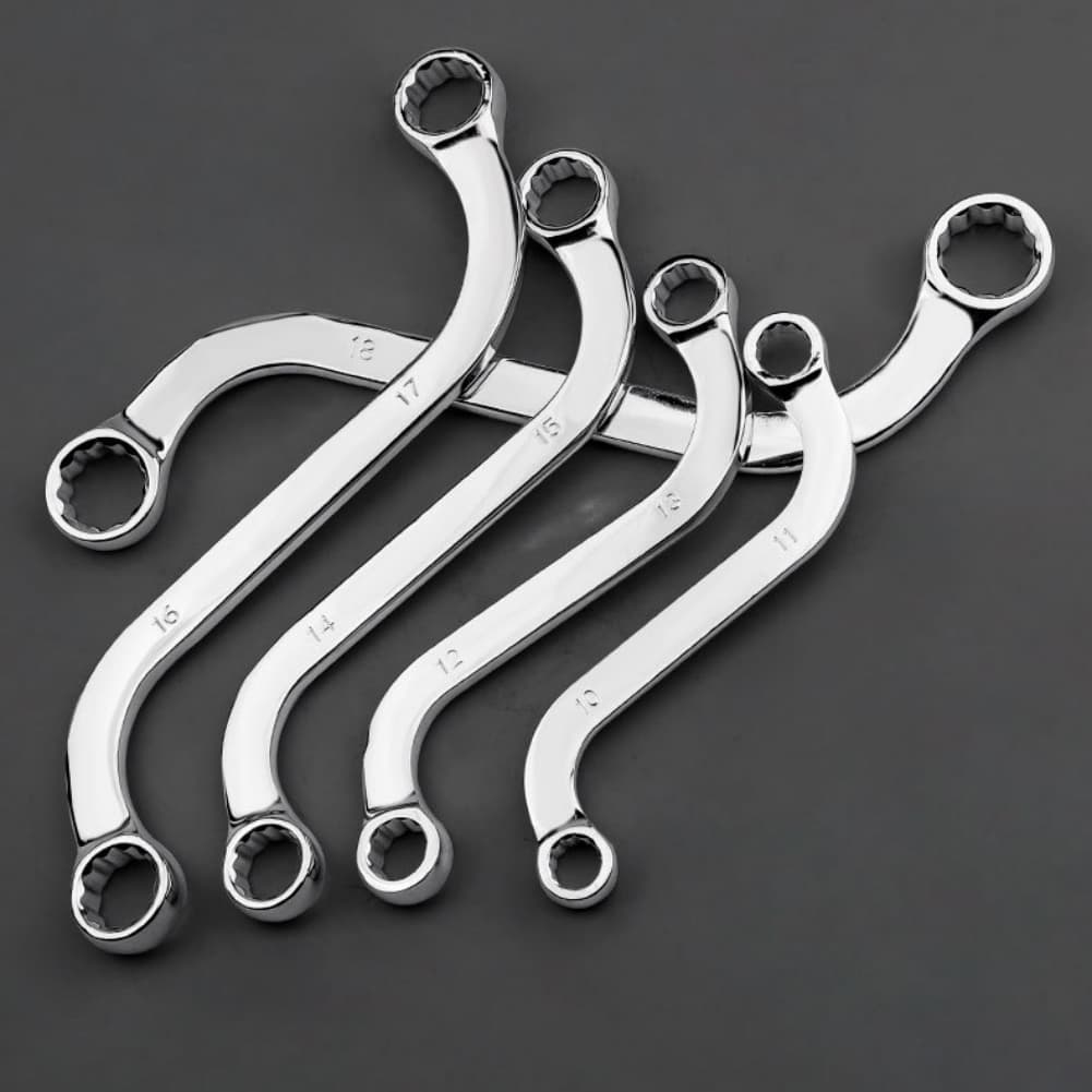 Chrome Vanadium Steel Tools Fluted End Design S-type Box Wrench 12-angle Contact Points Easy Access Tight Spaces