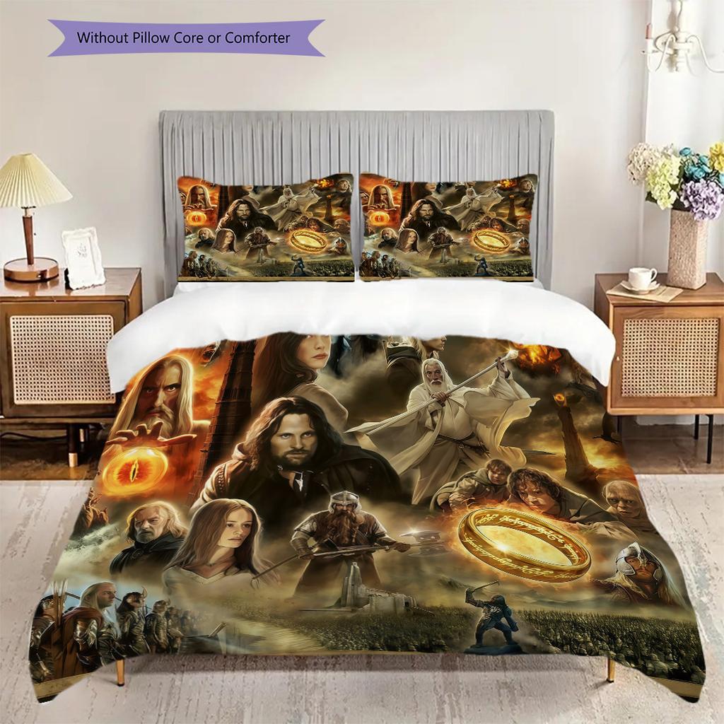 Lord Rings Comforter Set Threepiece Set 1 Duvet Cover 2 Pillowcase Without Core Bedding Set Christmas Birthday Gift Soft And Comfortable
