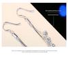 925 Sterling Silver Slim Long Tassel Rhinestone Ball Earrings for Women - Korean Fashion Dangle, Elegant & Versatile