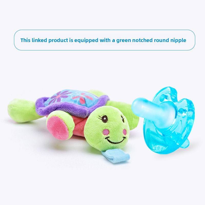 Ciuccio in Silicone con Ciondolo Animale di Peluche per Lattanti e Bambini Piccoli per Alleviare la Dentizione