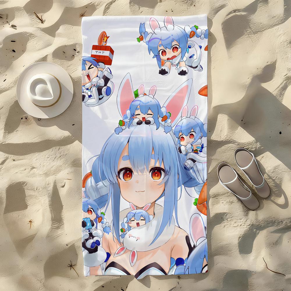 

VTuber Usada Pekora Bunny girl Towel For Swim Yoga Gym Quick Drying Soft and skin-friendly Beach Towels All-Season W30*H60(CM)