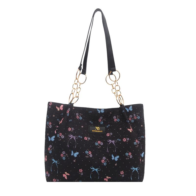 Polka dot printed bow new fresh and fashionable large capacity casual shoulder underarm tote bag women s bag