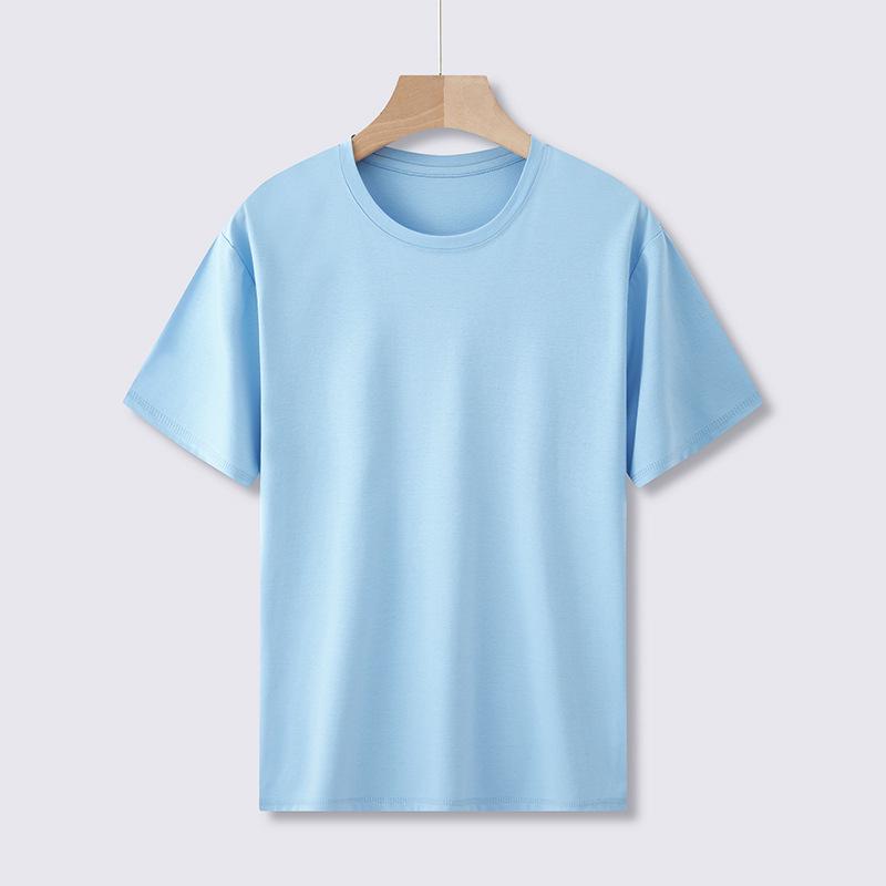 Men's Slim Fit White Supima Cotton Short-Sleeve T-Shirt, Round Neck, Lightweight Summer Style