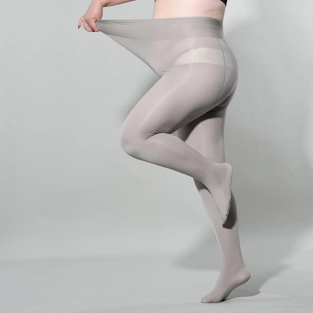 Plus Size Tights Pantyhose for Women High Waist Stockings Oil Shiny Pantyhose 1X 2X 3X 4X 5X Polyester Woven Thin Hosiery