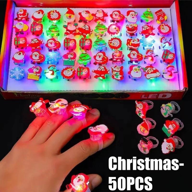 Halloween Light Up Glowing Rings Christmas Party Favors LED Rings Flashing Glowing Finger Rings Fun Props for Kids Adults
