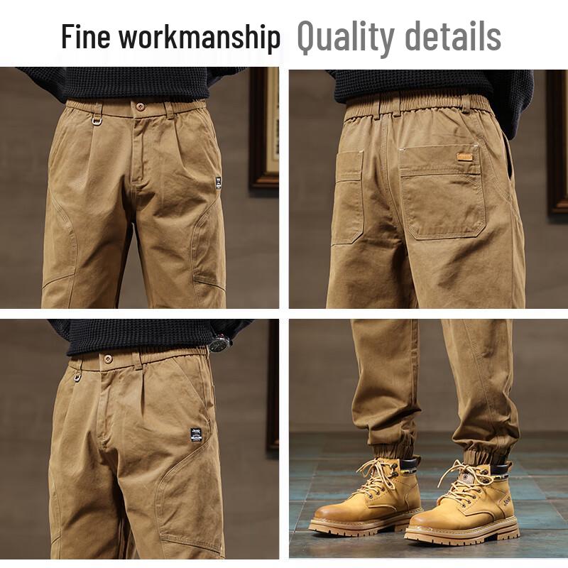 Jeep Men's Loose Fit Pure Cotton Jogger Workwear Pants