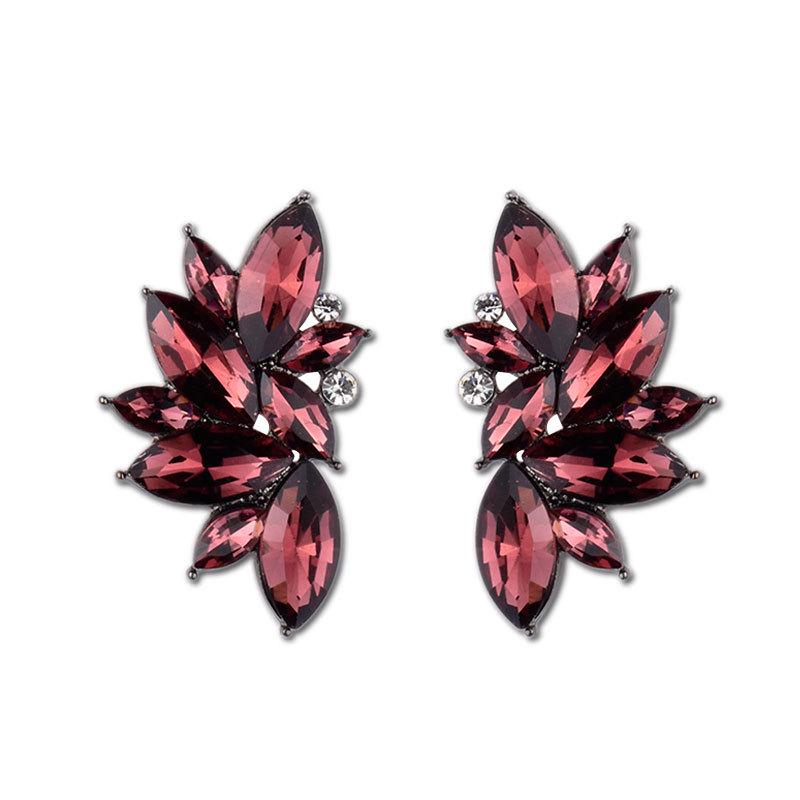 Fashion Exaggerated and Generous, Women's Trend Personalized Alloy Diamond-encrusted Multi-layer Stud Earrings