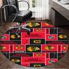 1PC Chicago Hockey Round Rug, Non-slip Chair Mat, Home Decor, Circle Carpet Perfect for Office, Bedroom, Living Room,Christmas gift
