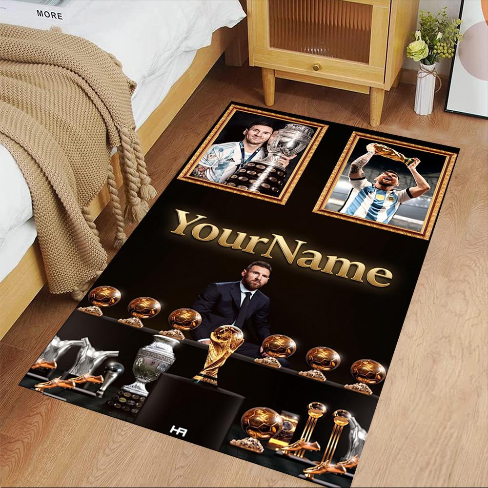 Messi Personalized Name Area Rug Suitable for Living Rooms Decorate room Outdoor Bedrooms Anti-slip Rug Decorate Offices Spiritual Gift