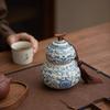 Ceramic Tea Leaf Jar Blue and White Porcelain Candy Jar Household Coffee Sugar Food Storage Container Home Decor Tea Jar Gift