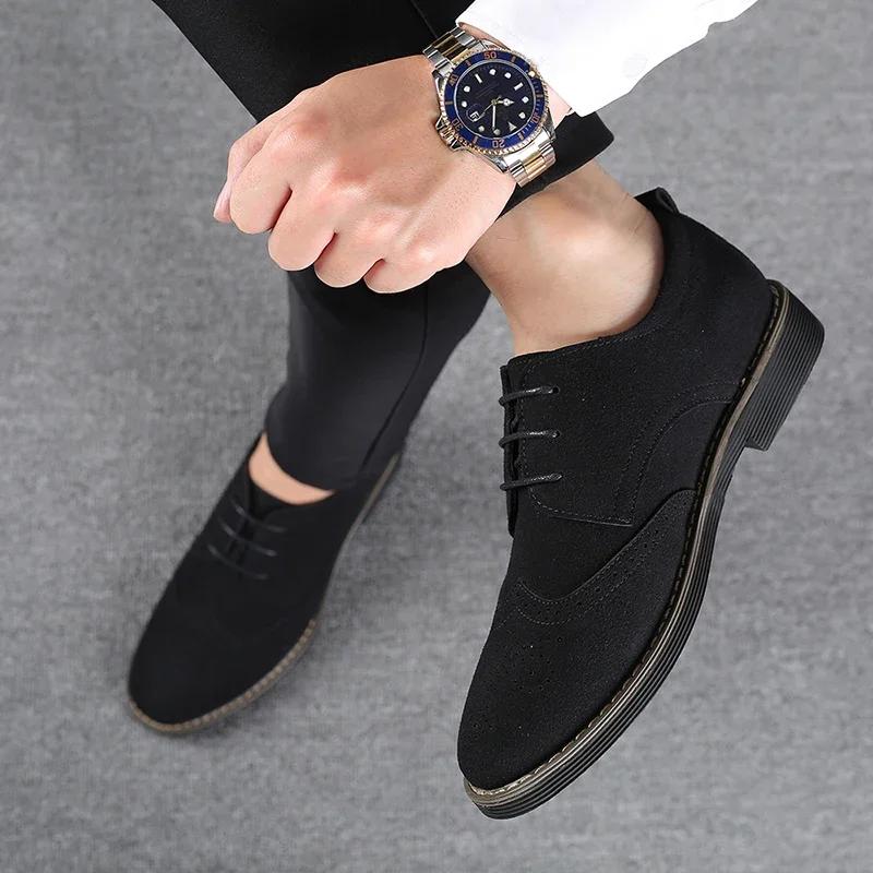 New derby shoes Oxford Men Shoes PU Suede Leather Spring Autumn Casual Men Leather Shoes Male Dress Shoes Plus Size 38-48
