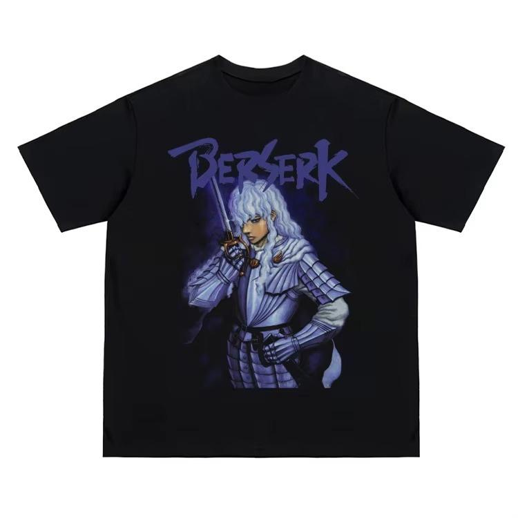 Summer Berserk Guts Griffith Anime TShirt Unisex Oversized Streetwear Cotton Short Sleeve Casual Tops for Unisex Women