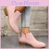 Stylish British Short Ankle Boots With Pointed Toe And Chunky Low Heel For Women