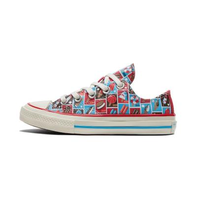1970s Chuck Taylor All Star Low Top Canvas Shoes Kids Sneakers Red Blue A00519C