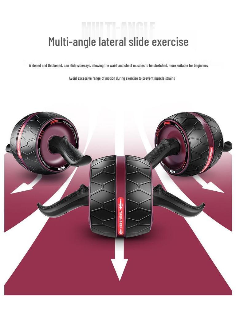Silent Auto-Rebound Ab Wheel: Beginner Home Ab Muscle Trainer