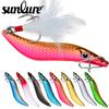 Fake baitSLarge Cast Sequins Leech Iron Plate Lure Bait Blood Groove Feather Hook Topmouth Culter Metal Sequin Fake Bait