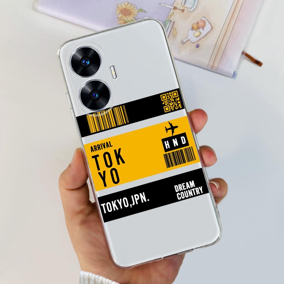 For Realme C55 4G Case RMX3710 Colorful Painted Cover Soft Slim Fundas Phone Case For Realme C55 C55 RealmeC55 Back Cover Bumper