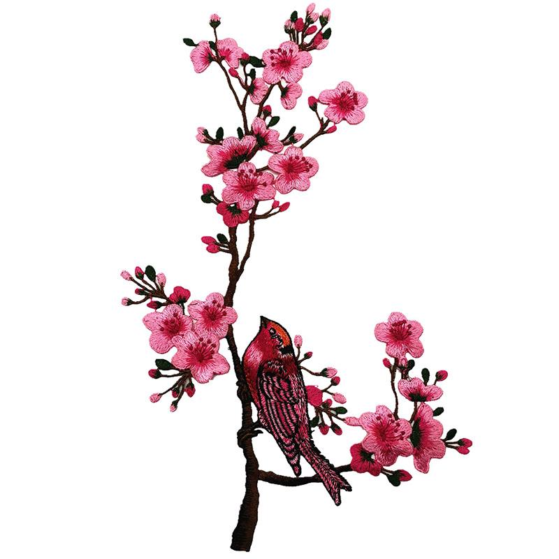 1PC Cloth Stickers For Cheongsam Plum Blossom DIY Water-soluble Sewing Accessories Applique Patch Embroidery Flower Dancing Bird