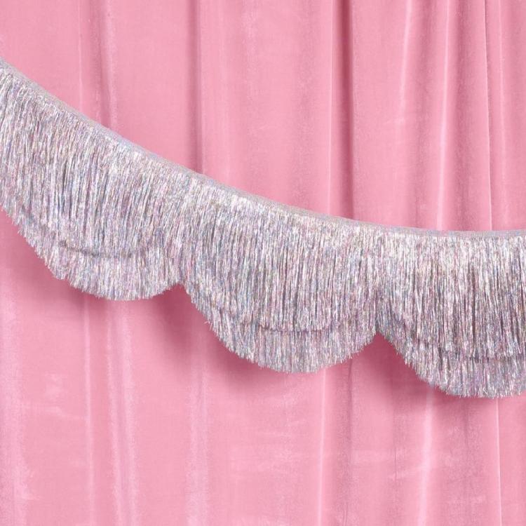 Glittering Tiered Fringe Banners with Scalloped Design for Perfect Party Photo Booth Backdrop Hanging Decorations