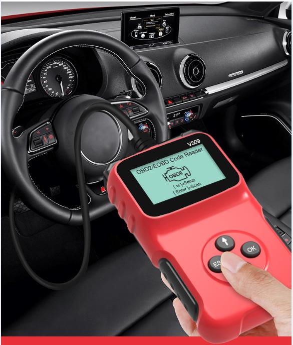 

V309 OBD2 сканер Автомобильный диагностический сканер для устранения неисправностей Автомобильный считыватель кодов неисправностей двигателя OBD2 Check Engine Lights
