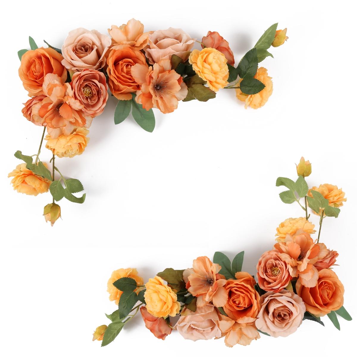 

2 шт./компл., свадебная арка, цветочная композиция, ложная роза, комбинация шелкового пиона для свадебного приема, свадебное украшение оранжевый