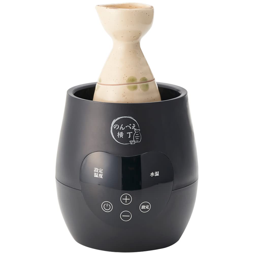 Mitsuya Electric Elektrischer Sake-Wärmer, Nonbe Yokocho NBE-1, Heißwasser-Typ, für Japanischen Sake, Elektrisch, Heißer Sake-Wärmer (Schwarz)