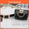 Square Buckle Belt With Square Bag Dualuse Casual Versatile Leather