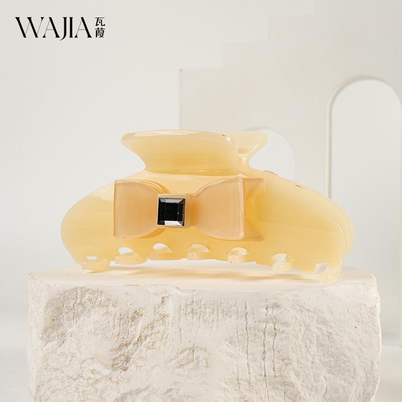 WJia French Luxury Rhinestone Bowknot Acetate Claw Clip